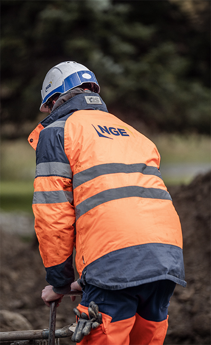 Ouvrier BTP NGE travail chantier — photographe industriel Corporate Toulouse FRAME